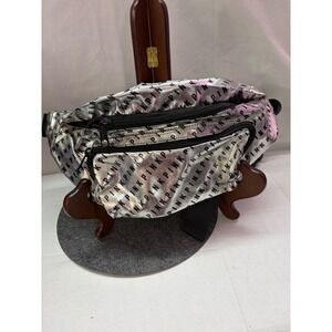 Victorias Secret PINK Metallic Silver Logo Belt Bag Fanny Pack Waist Bag